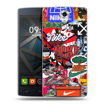 Силиконовый чехол на BQ Hammer с принтом Найк Nike яркий