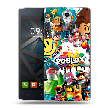 Силиконовый чехол на BQ Hammer с принтом Roblox Роблокс
