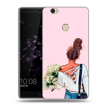 Силиконовый чехол на Huawei Honor Note 8 с принтом Девушка и букет Силиконовый чехол на Huawei Honor Note 8 с принтом Девушка и букет