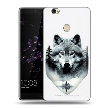 Силиконовый чехол на Huawei Honor Note 8 с принтом Волк в лесу