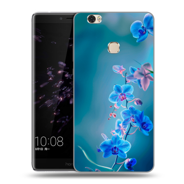 Силиконовый чехол на Huawei Honor Note 8 с принтом Голубые цветы