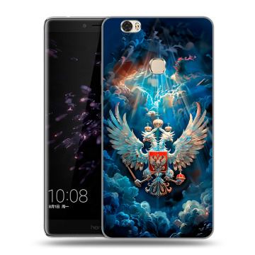 Силиконовый чехол на Huawei Honor Note 8 с принтом Герб флаг России