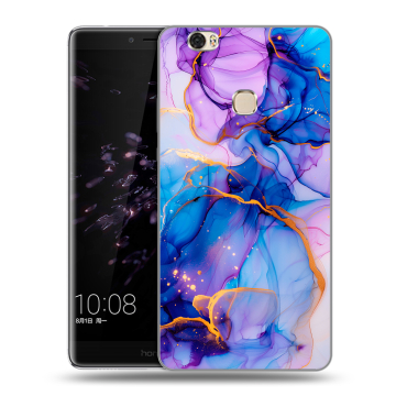 Силиконовый чехол на Huawei Honor Note 8 с принтом синий мрамор