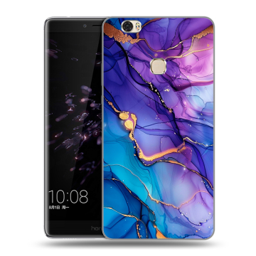 Силиконовый чехол на Huawei Honor Note 8 с принтом синий мрамор