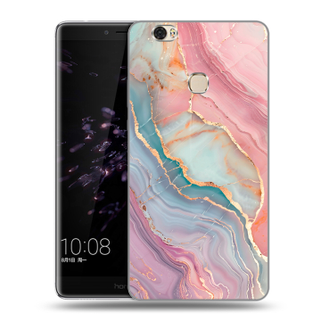 Силиконовый чехол на Huawei Honor Note 8 с принтом розовый мрамор