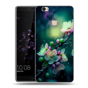 Силиконовый чехол на Huawei Honor Note 8 с принтом Цветы и мрамор Силиконовый чехол на Huawei Honor Note 8 с принтом Цветы и мрамор