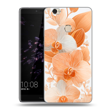 Силиконовый чехол на Huawei Honor Note 8 с принтом Бежевые цветы Силиконовый чехол на Huawei Honor Note 8 с принтом Бежевые цветы