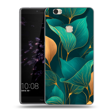Силиконовый чехол на Huawei Honor Note 8 с принтом Листья и золото Силиконовый чехол на Huawei Honor Note 8 с принтом Листья и золото