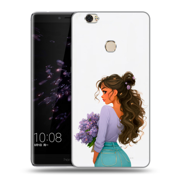 Силиконовый чехол на Huawei Honor Note 8 с принтом девушка цветы