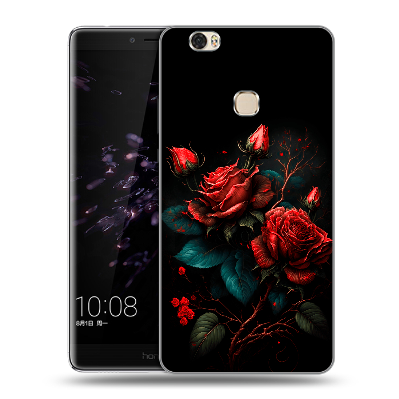 Силиконовый чехол на Huawei Honor Note 8 с принтом Розы красные Силиконовый чехол на Huawei Honor Note 8 с принтом Розы красные
