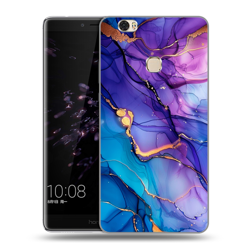 Силиконовый чехол на Huawei Honor Note 8 с принтом синий мрамор Силиконовый чехол на Huawei Honor Note 8 с принтом синий мрамор