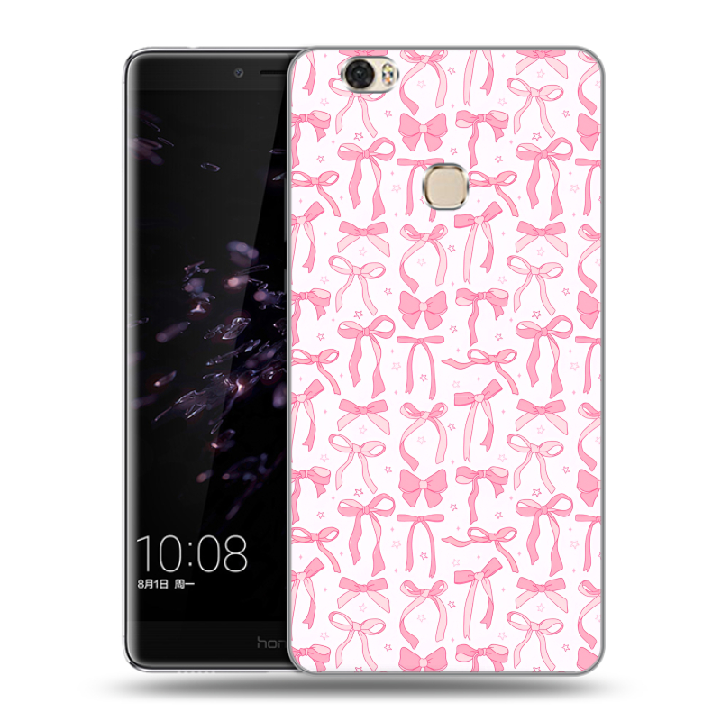 Силиконовый чехол на Huawei Honor Note 8 с принтом Розовые бантики Силиконовый чехол на Huawei Honor Note 8 с принтом Розовые бантики
