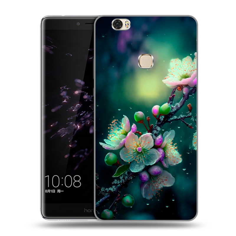 Силиконовый чехол на Huawei Honor Note 8 с принтом Цветы и мрамор Силиконовый чехол на Huawei Honor Note 8 с принтом Цветы и мрамор