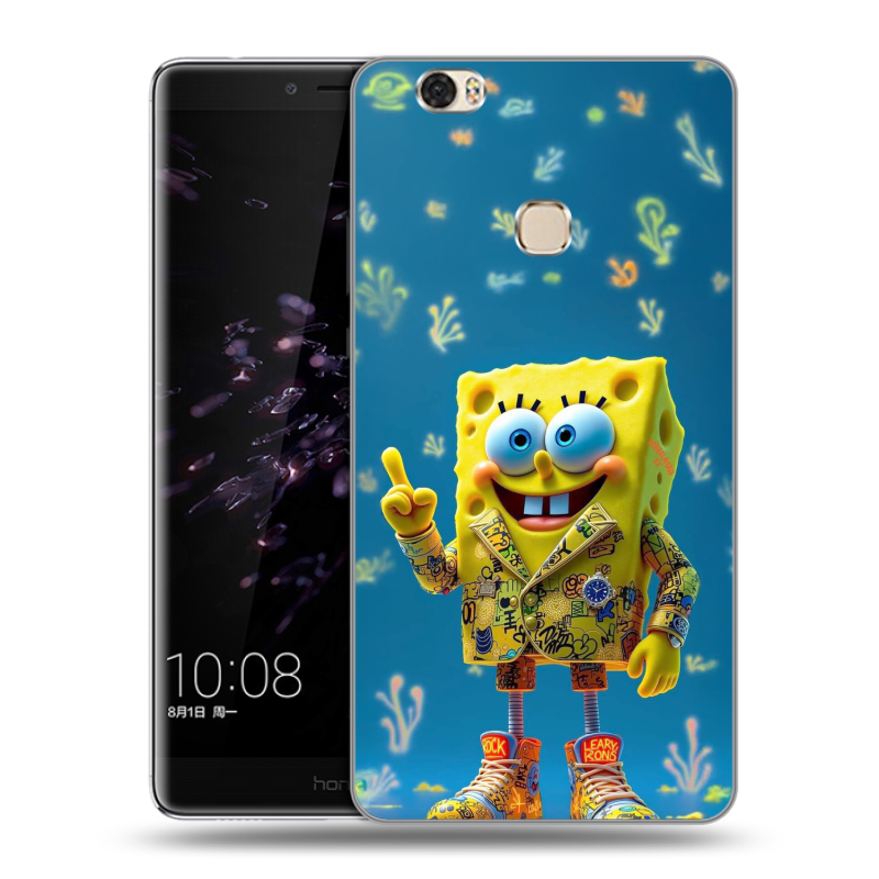 Силиконовый чехол на Huawei Honor Note 8 с принтом Спанч боб Спанчбоб Силиконовый чехол на Huawei Honor Note 8 с принтом Спанч боб Спанчбоб