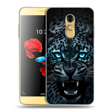 Силиконовый чехол на ZTE Blade A910 с принтом Темный леопард