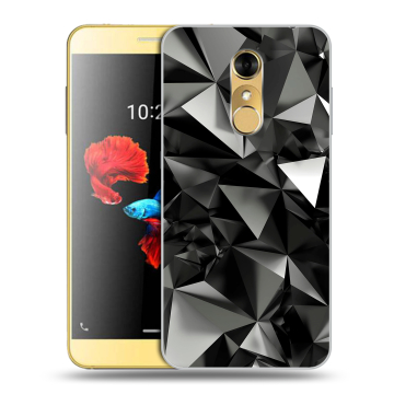 Силиконовый чехол на ZTE Blade A910 с принтом Черные кристаллы Силиконовый чехол на ZTE Blade A910 с принтом Черные кристаллы