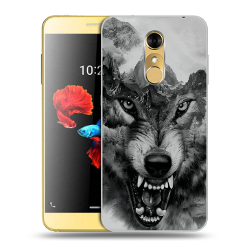 Силиконовый чехол на ZTE Blade A910 с принтом Волк