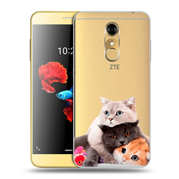 Силиконовый чехол на ZTE Blade A910 с принтом Кошки Силиконовый чехол на ZTE Blade A910 с принтом Кошки