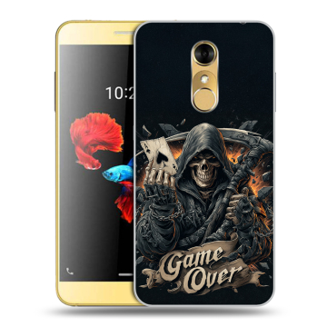 Силиконовый чехол на ZTE Blade A910 с принтом Скелет карты