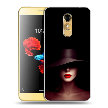 Силиконовый чехол на ZTE Blade A910 с принтом Девушка в шляпе