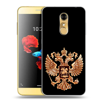 Силиконовый чехол на ZTE Blade A910 с принтом Герб России золотой Силиконовый чехол на ZTE Blade A910 с принтом Герб России золотой