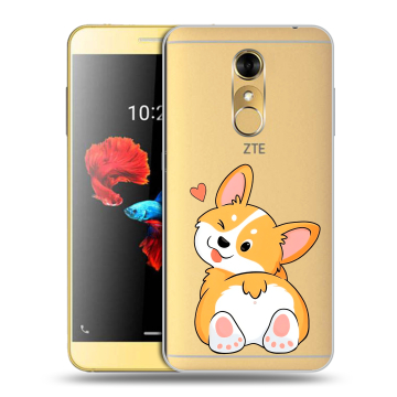 Силиконовый чехол на ZTE Blade A910 с принтом Корги