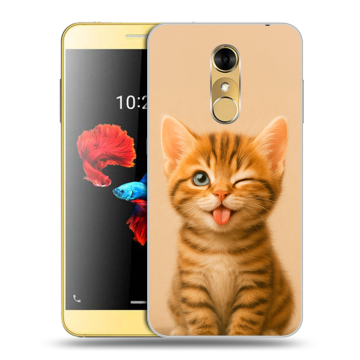 Силиконовый чехол на ZTE Blade A910 с принтом котенок