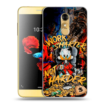 Силиконовый чехол на ZTE Blade A910 с принтом Дональд Дак Деньги Силиконовый чехол на ZTE Blade A910 с принтом Дональд Дак Деньги