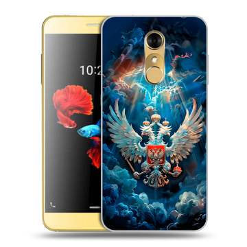 Силиконовый чехол на ZTE Blade A910 с принтом Герб флаг России