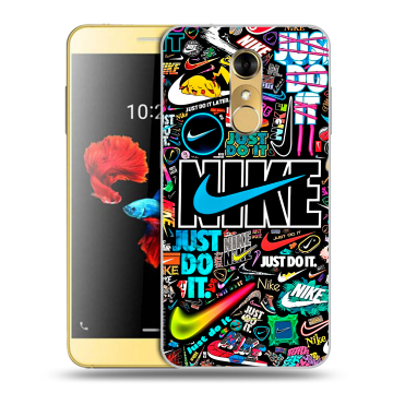 Силиконовый чехол на ZTE Blade A910 с принтом найк nike черный Силиконовый чехол на ZTE Blade A910 с принтом найк nike черный