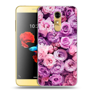 Силиконовый чехол на ZTE Blade A910 с принтом лавандовые розы Силиконовый чехол на ZTE Blade A910 с принтом лавандовые розы