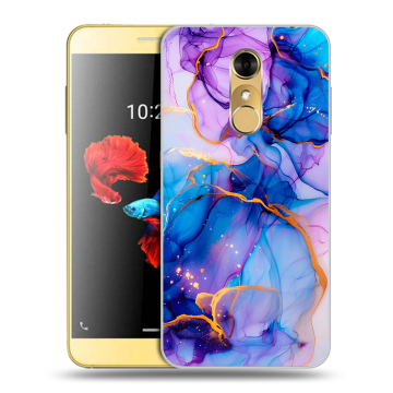 Силиконовый чехол на ZTE Blade A910 с принтом синий мрамор Силиконовый чехол на ZTE Blade A910 с принтом синий мрамор