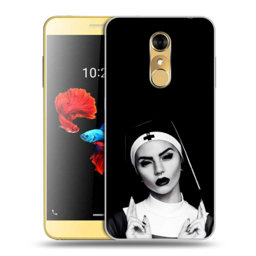 Силиконовый чехол на ZTE Blade A910 с принтом монашка