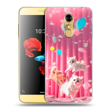 Силиконовый чехол на ZTE Blade A910 с принтом милые котики Силиконовый чехол на ZTE Blade A910 с принтом милые котики