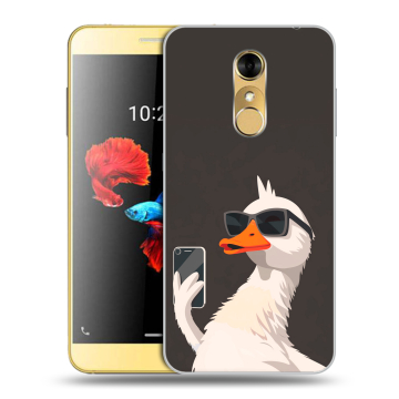Силиконовый чехол на ZTE Blade A910 с принтом утка в очках