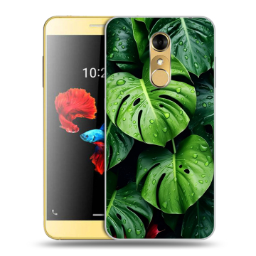 Силиконовый чехол на ZTE Blade A910 с принтом Листья