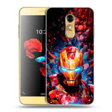 Силиконовый чехол на ZTE Blade A910 с принтом Железный человек Ironman