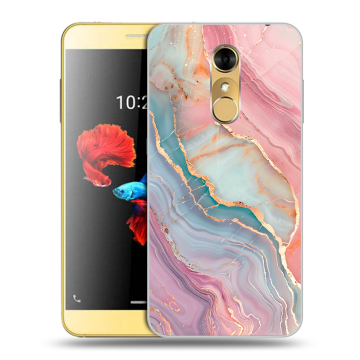 Силиконовый чехол на ZTE Blade A910 с принтом розовый мрамор Силиконовый чехол на ZTE Blade A910 с принтом розовый мрамор