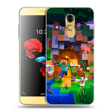 Силиконовый чехол на ZTE Blade A910 с принтом Майнкрафт Minecraft Силиконовый чехол на ZTE Blade A910 с принтом Майнкрафт Minecraft