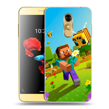 Силиконовый чехол на ZTE Blade A910 с принтом Майнкрафт Minecraft