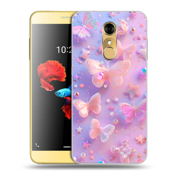 Силиконовый чехол на ZTE Blade A910 с принтом Бабочки