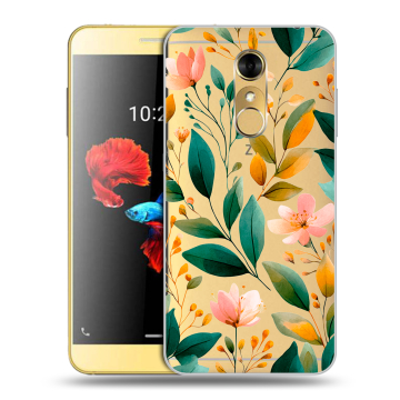 Силиконовый чехол на ZTE Blade A910 с принтом Цветы паттерн Силиконовый чехол на ZTE Blade A910 с принтом Цветы паттерн