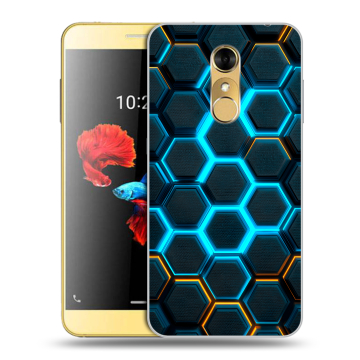 Силиконовый чехол на ZTE Blade A910 с принтом Неоновые соты Силиконовый чехол на ZTE Blade A910 с принтом Неоновые соты