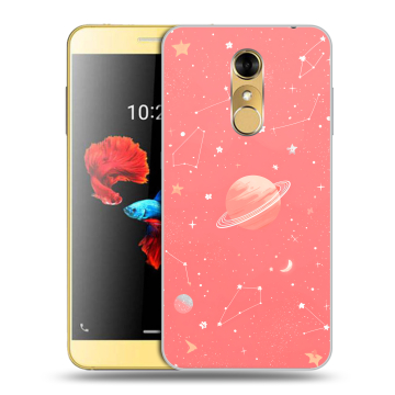 Силиконовый чехол на ZTE Blade A910 с принтом Розовый космос Силиконовый чехол на ZTE Blade A910 с принтом Розовый космос