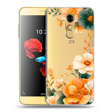 Силиконовый чехол на ZTE Blade A910 с принтом Цветы принт Силиконовый чехол на ZTE Blade A910 с принтом Цветы принт