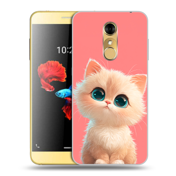 Силиконовый чехол на ZTE Blade A910 с принтом Розовый котенок Силиконовый чехол на ZTE Blade A910 с принтом Розовый котенок