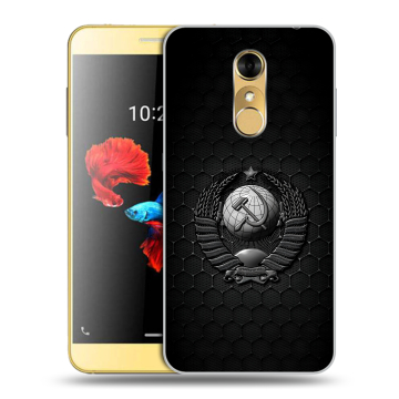 Силиконовый чехол на ZTE Blade A910 с принтом Герб Флаг СССР