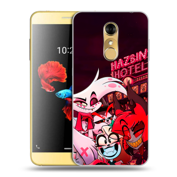 Силиконовый чехол на ZTE Blade A910 с принтом Hazbin Hotel Отель Хазбин