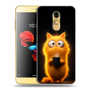 Силиконовый чехол на ZTE Blade A910 с принтом Смешной кот