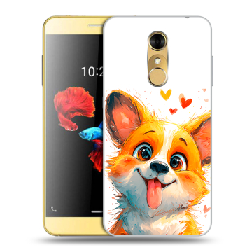 Силиконовый чехол на ZTE Blade A910 с принтом корги